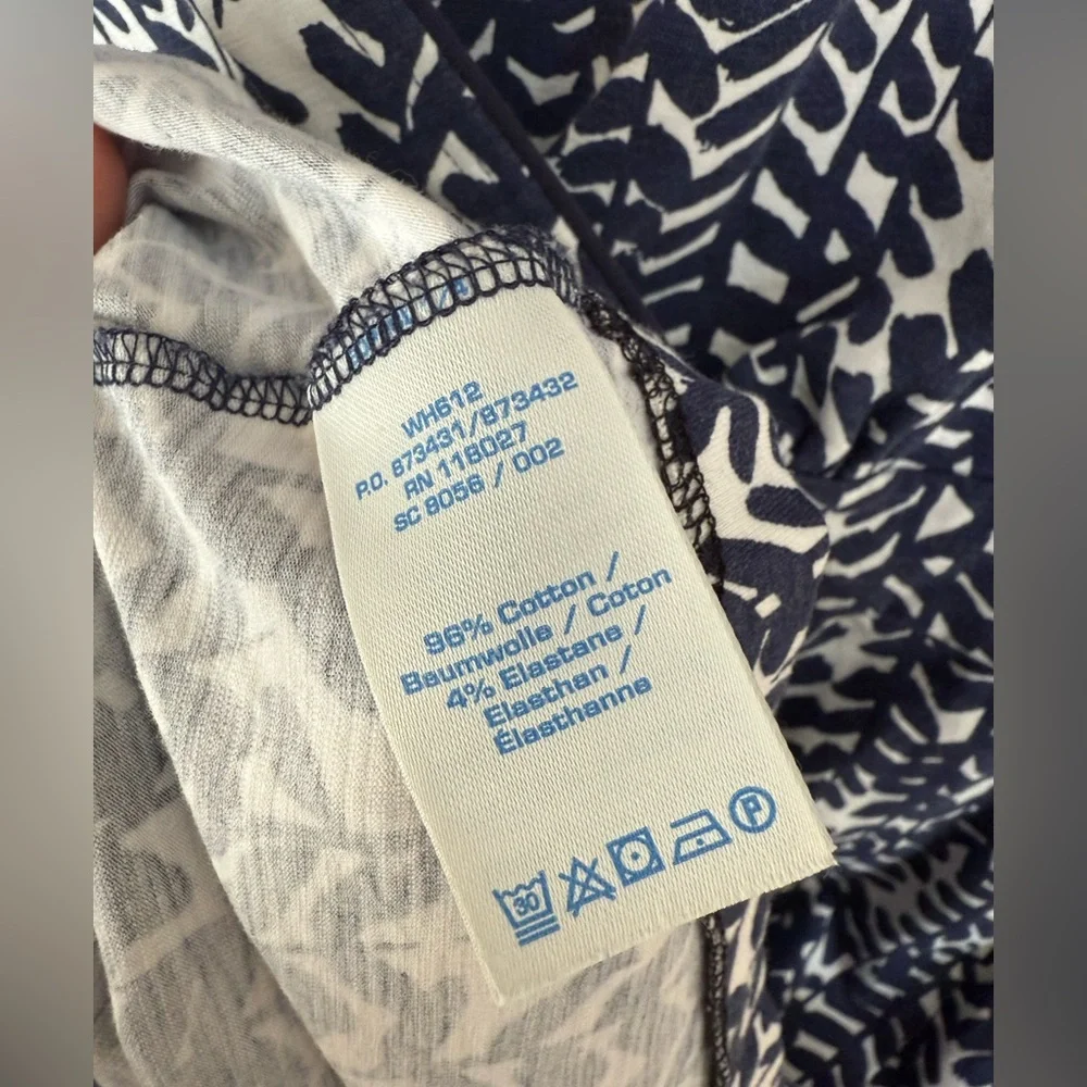 Women’s Boden Navy and White Floral Cotton Knit Dress - Size 6 - Picture 7 of 7